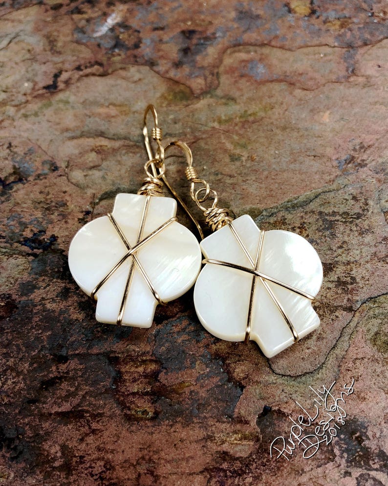 Tiffany, in 14K Rose Gold Filled or 14K Gold Filled and Mother of Pearl earrings, ThePurpleLilyDesigns image 5