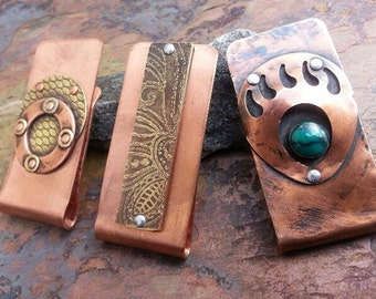 Decorative Money Clips, something for the men, ThePurpleLilyDesigns