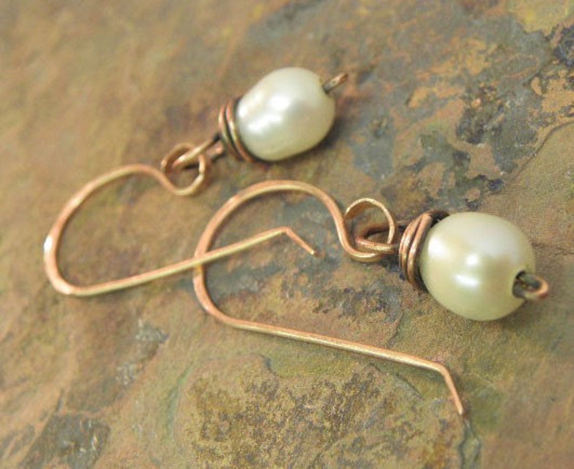Antiqued Pearls Antiqued Copper and Freshwater Pearl Etsy