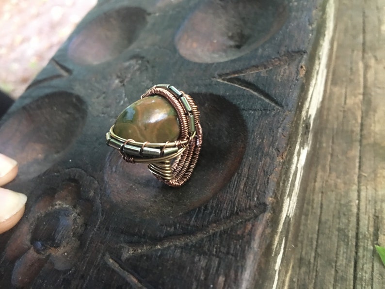 Intwined Jasper Antiqued Copper Brass Fancy Jasper and Etsy