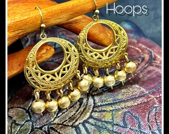 Cha Cha Hoop earrings - ThePurpleLilyDesigns * Brass