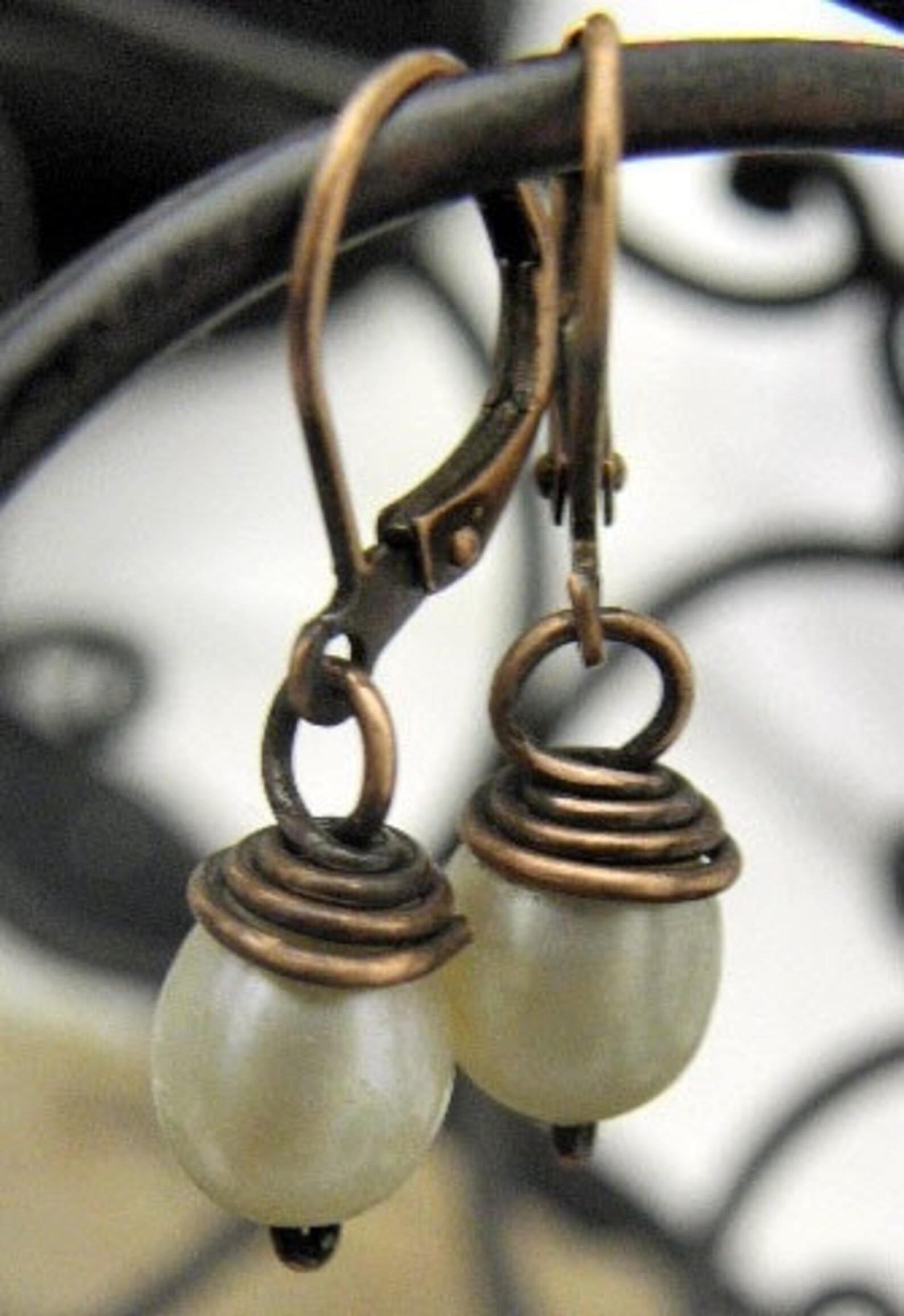Antiqued Pearls Antiqued Copper and Freshwater Pearl Etsy