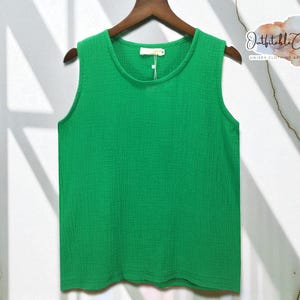 Women’s Linen Cotton Top | Lightweight Sleeveless Blouse for Summer | Soft Casual Loose-Fit Tank | Breathable Warm-Weather Style