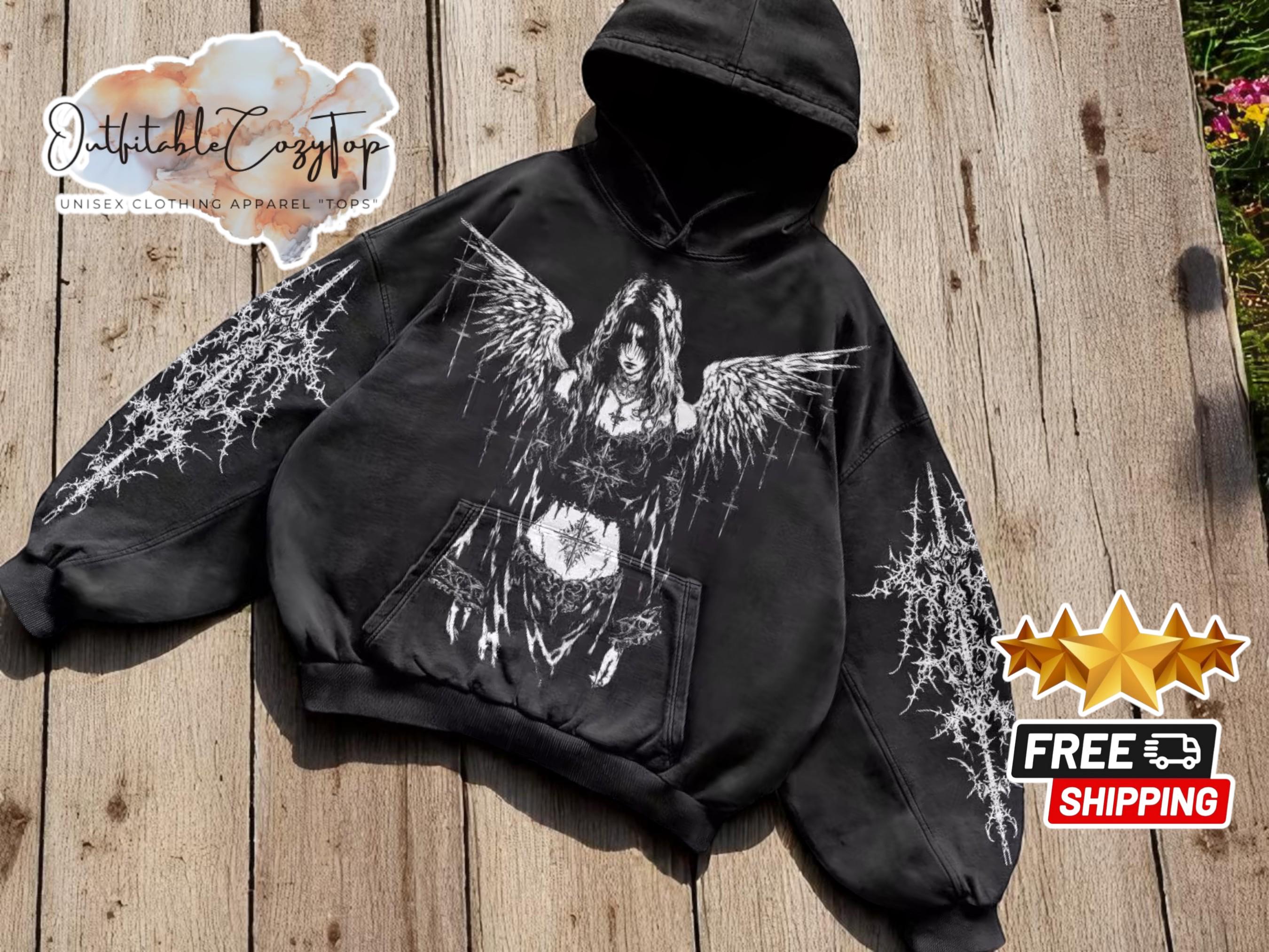 HOT Angel Wings Half Demon Half Angel Hoodie Revenge Angel