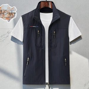 Men’s Lightweight Outdoor Vest | Sleeveless Multi-Pocket Travel Layer | Thin Water-Resistant Utility Outerwear | Casual Summer Style