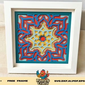 Floral Mandala 3D Shadow Box Paper Cut SVG  for Cricut, Layered Cardstock Light Box Files, DIY Gift Idea and Home Decor Craft Project