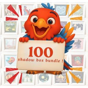 Pacote com 100 arquivos de papel recortados em camadas 3D, caixa de sombra SVG para Cricut e Silhouette – Artesanato DIY, Natureza, Família, Amor, Decoração Animal para Casa