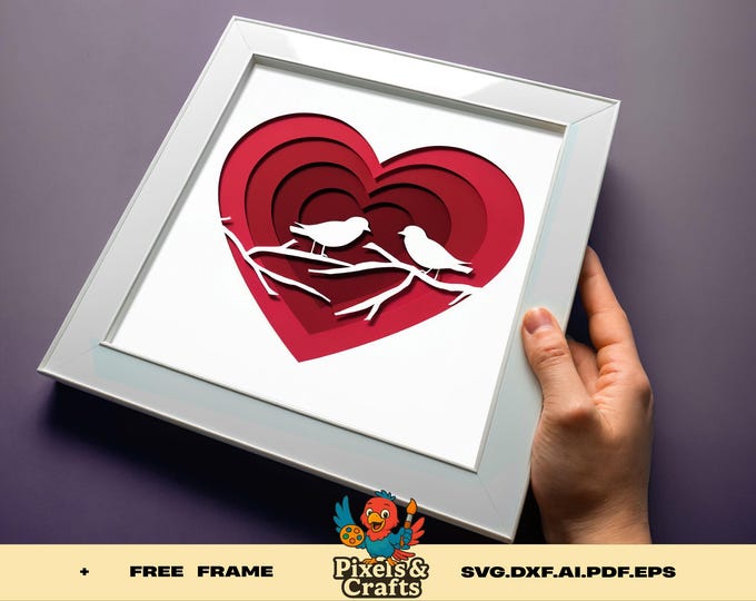 Romantic Lovers Shadow Box SVG for Cricut Silhouette, DIY Wedding Gift ...