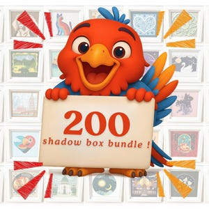 Pacchetto SVG 3D Shadow Box 200 Best Seller - File di taglio carta a strati per Cricut / I migliori file 3D Shadow Box