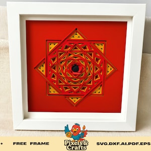 Moorish Star Shadow Box SVG, 3D Layered Paper Cut Template, Al Andalus Islamic Art SVG Cricut Silhouette Laser File, DIY Cultural Wall Decor