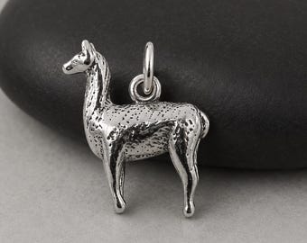 Sterling Silver 3D Llama Charm for Necklace or Bracelet, Alpaca Pendant, Farm Animal Charm, Llama Gift, Barnyard Jewelry