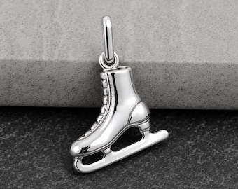 Ice Skate Charm, 925 Sterling Silver Ice Skating Charm for Necklace or Bracelet, Figure Skating Charm, Figure Skater Gift Jewelry