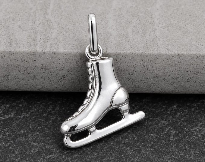 Ice Skate Charm, 925 Sterling Silver Ice Skating Charm for Necklace or Bracelet, Figure Skating Charm, Figure Skater Gift Jewelry