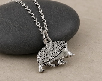 Hedgehog Necklace, Silver Hedgehog Charm Pendant, Porcupine Jewelry, Woodland Animal Necklace, Forest Creature Gift, Hedgehog Lover Gift