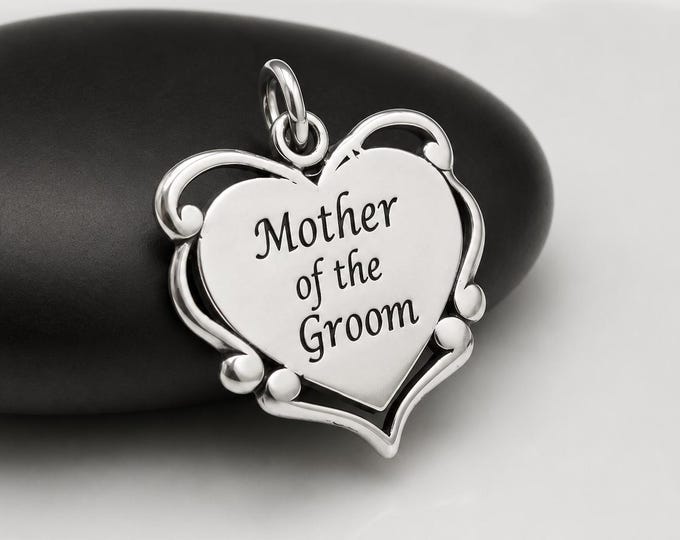 Mother of the Groom Charm, Sterling Silver Mother of the Groom Charm for Necklace or Bracelet, Mother of The Groom Gift Jewelry