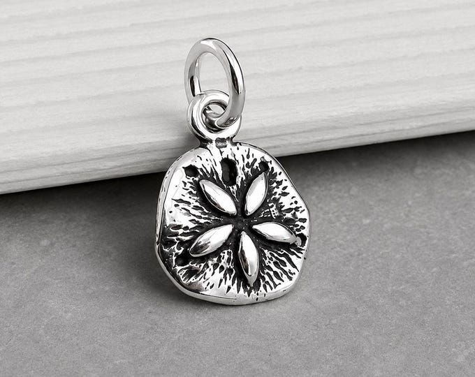 Sterling Silver Sand Dollar Charm, Mini Sand Dollar Pendant, Beach Charm for Necklace or Bracelet, Ocean Jewelry, Coastal Beach Gift