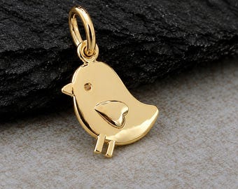 Baby Chick Charm, Gold Baby Chick Charm, Baby Bird Charm, Easter Chick Charm, Chic Peep Charm, Easter Charm, Spring Charm, Easter Gift