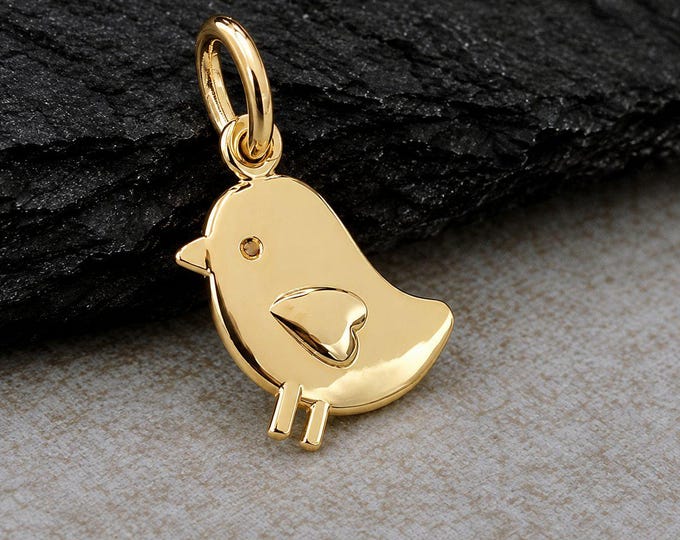 Baby Chick Charm, Gold Baby Chick Charm, Baby Bird Charm, Easter Chick Charm, Chic Peep Charm, Easter Charm, Spring Charm, Easter Gift