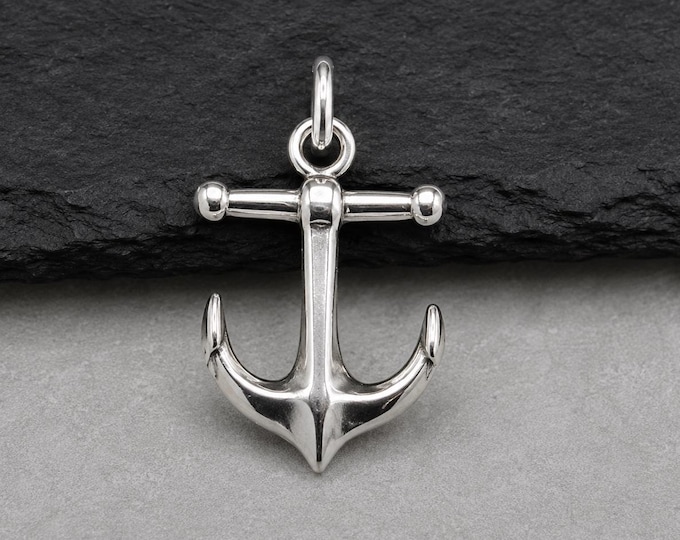 925 Sterling Silver Anchor Charm, Nautical Anchor Charm, Silver Naval Ship Anchor Charm,  Ocean Beach Charm, Nautical Sailing Jewelry