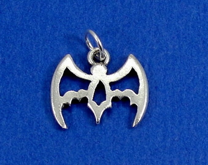 Bat Outline Charm - Silver Plated Bat Outline Charm for Necklace or Bracelet