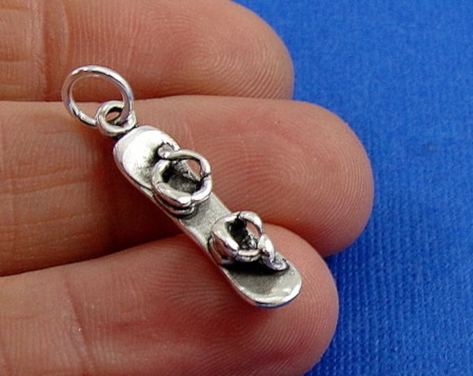 Snowboard Charm - Sterling Silver Snowboard Charm for Necklace or Bracelet