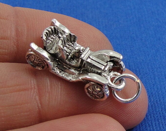 Antique Car Charm - Silver Antique Classic Car Charm for Necklace or Bracelet