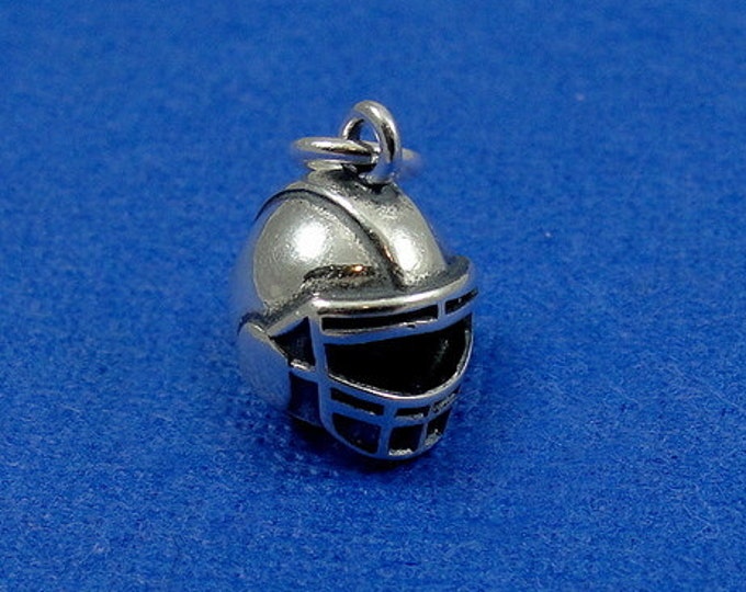 CLOSEOUT - Football Helmet Charm - Sterling Silver Football Helmet Charm for Necklace or Bracelet