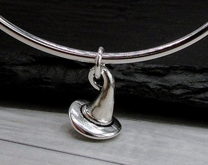 Silver Witches Hat Charm, Tiny Witch Hat Charm, Halloween Charm, Witches Hat Jewelry, Necklace Charm, Bracelet Charm, Halloween Themed Charm