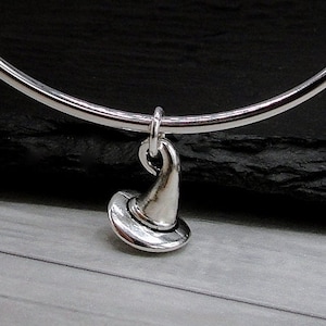 Silver Witches Hat Charm, Tiny Witch Hat Charm, Halloween Charm, Witches Hat Jewelry, Necklace Charm, Bracelet Charm, Halloween Themed Charm