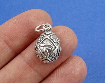 Easter Egg Charm - Sterling Silver Easter Egg Charm for Necklace or Bracelet