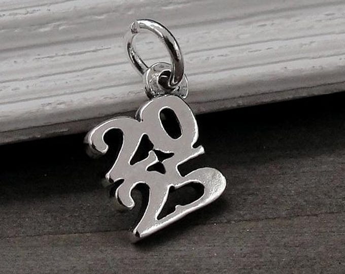 Sterling Silver 2025 Charm, 2025 Year Pendant, 2025 Graduation Charm, Class of 2025 Charm, Necklace Charm, Bracelet Charm, Graduation Gift
