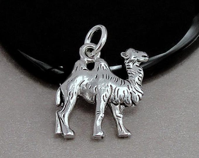 Two-Hump Camel Charm, Silver Bactrian Camel Charm, Silver Camel Pendant, Camel Lover Gift, Camel Necklace Charm, Camel Gift Jewelry