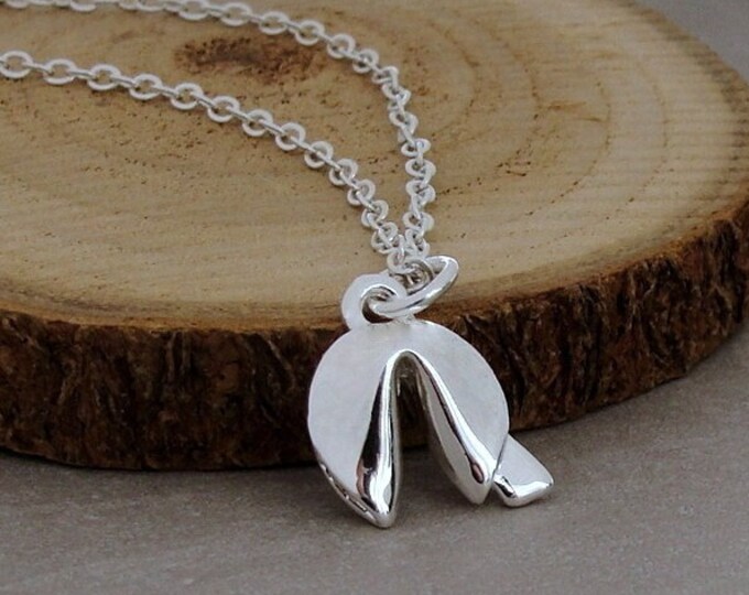 Fortune Cookie Necklace, Fortune Cookie Charm, Lucky Charm Necklace, Good Luck Necklace, Chinese Fortune Cookie Jewelry, Good Luck Gift