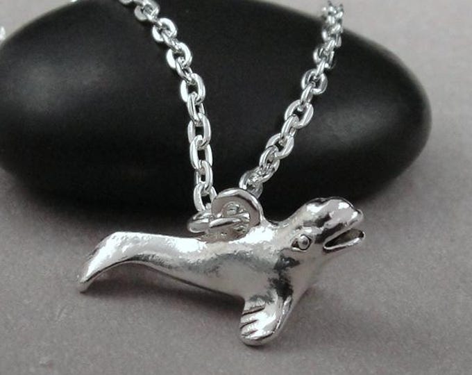 Silver Beluga Whale Necklace, 3D Whale Charm Necklace, 3D Whale Charm, Ocean Charm, Sea Life Charm, Whale Themed Jewelry, Whale Gift