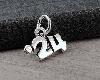 Sterling Silver 2024 Charm, 2024 Year Charm, 2024 Graduation Charm, Class of 2024 Charm, Necklace Charm, Bracelet Charm, Graduation Gift