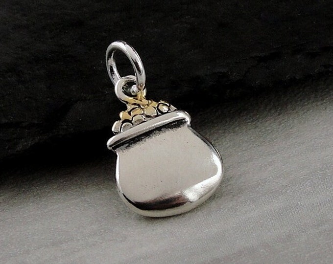 925 Sterling Pot of Gold Charm, St Patrick's Day Charm, Lucky Leprechaun Charm, Bracelet Charm, Necklace Charm, Luck of the Irish Charm