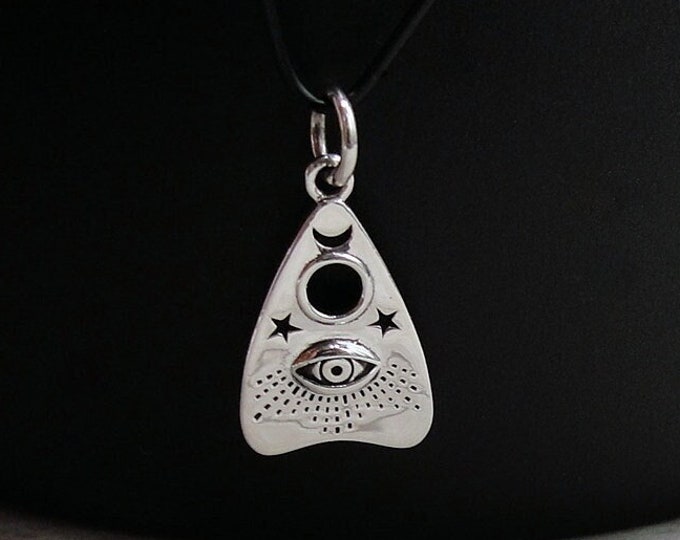 925 Sterling Silver Ouija Planchette Charm, Silver All Seeing Eye Charm, Ouija Board Planchette Charm, Spirit Board Pendant, Halloween Charm