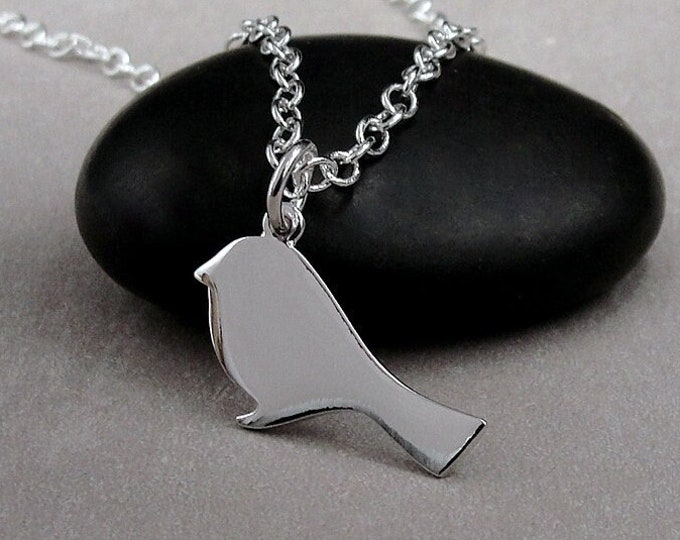 Silver Robin Necklace, Robin Charm, Robin Pendant, Robin Jewelry, Wren Charm, Sparrow Charm, Bird Charm, Bird Lover Gift
