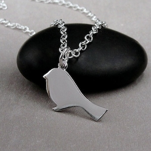 Silver Robin Necklace, Robin Charm, Robin Pendant, Robin Jewelry, Wren Charm, Sparrow Charm, Bird Charm, Bird Lover Gift