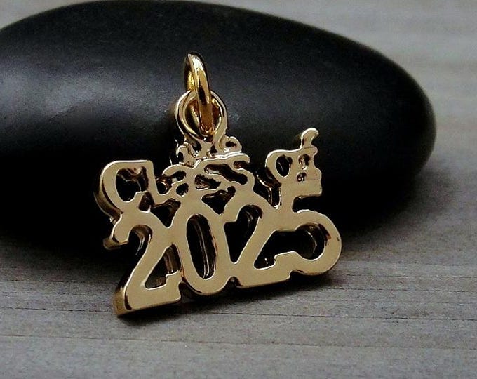 Class of 2025 Charm, Graduation Charm, Gold Class of 2025 Charm, 2025 Graduation Pendant, Graduation Gift, Graduation Jewelry