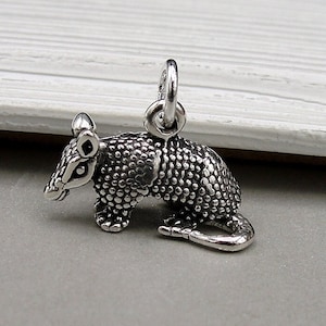 Armadillo Charm, Sterling Silver 3D Armadillo Charm for Necklace or Bracelet, Texas Charm, Southwestern Charm, Armadillo Jewelry