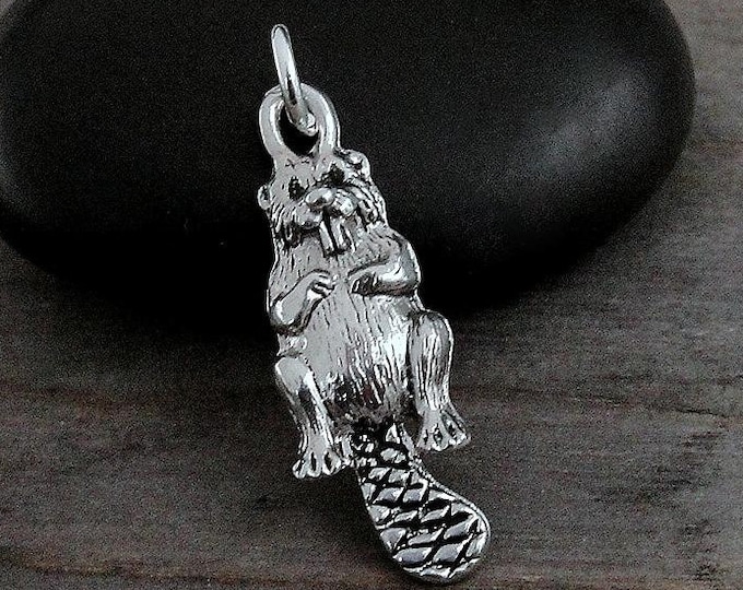 Beaver Charm - Silver Beaver Charm for Necklace or Bracelet