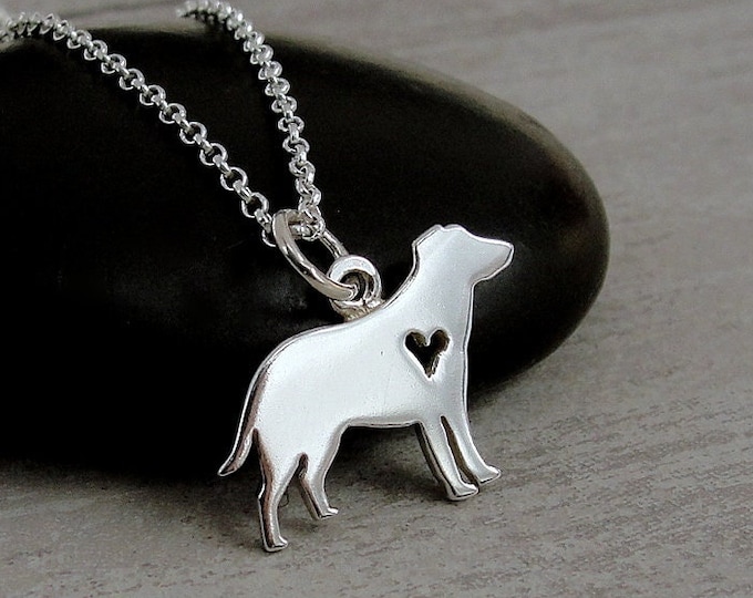 Labrador Retriever Necklace, Sterling Silver Labrador Retriever Charm on a Silver Cable Chain, Labrador Retriever Gift, Puppy Dog Jewelry