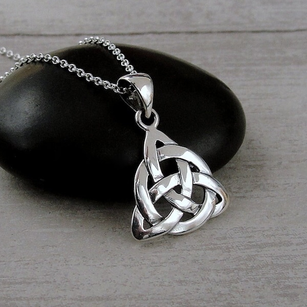 Sterling Silver Celtic Trinity Knot Necklace, Triquetra Necklace, Celtic Necklace, Trinity Knot Charm, Triquetra Charm, Celtic Gift Jewelry