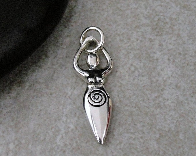 Fertility Goddess Charm, Sterling Silver Fertility Goddess Charm for Necklace, Fertility Charm, Fertility Deity Charm, Pregnancy Gift