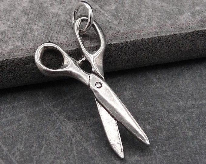 Scissors Charm, Silver Scissors Necklace Charm, Pair of Scissors Charm, Scissors Pendant, Crafting Charm, Scrapbooking Charm, Scissors Gift