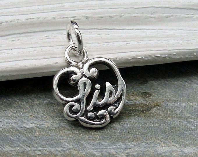 925 Sterling Silver Sister Charm, Sis Charm, Big Sister Charm, Little Sister Charm, Bracelet Charm, Necklace Charm, Gift for Sister Jewelry