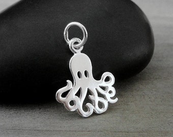 Octopus Charm, Sterling Silver Octopus Charm for Necklace or Bracelet, Octopus Pendant, Nautical Charm, Octopus Gift, Octopus Jewelry
