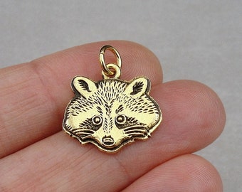 Raccoon Charm, Gold Raccoon Charm for Necklace or Bracelet, Trash Panda Charm, Raccoon Pendant, Raccoon Themed Jewelry, Raccoon Lover Gift