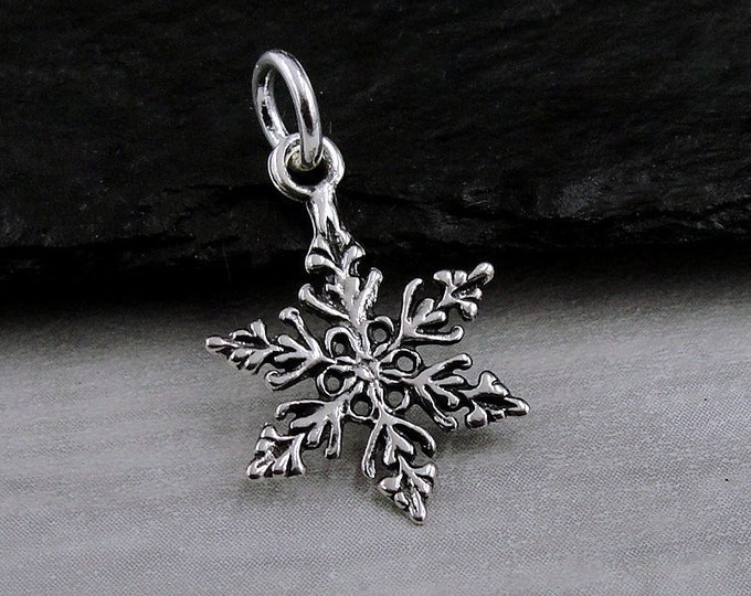 925 Sterling Snowflake Charm, Winter Christmas Charm, Snowflake Pendant, Bracelet Charm, Necklace Charm, Winter Themed Snowflake Jewelry